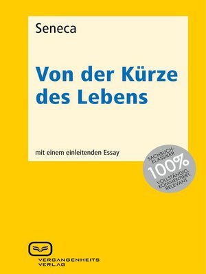 cover image of Von der Kürze des Lebens